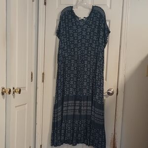 Sonoma Blue Patterned Maxi Dress